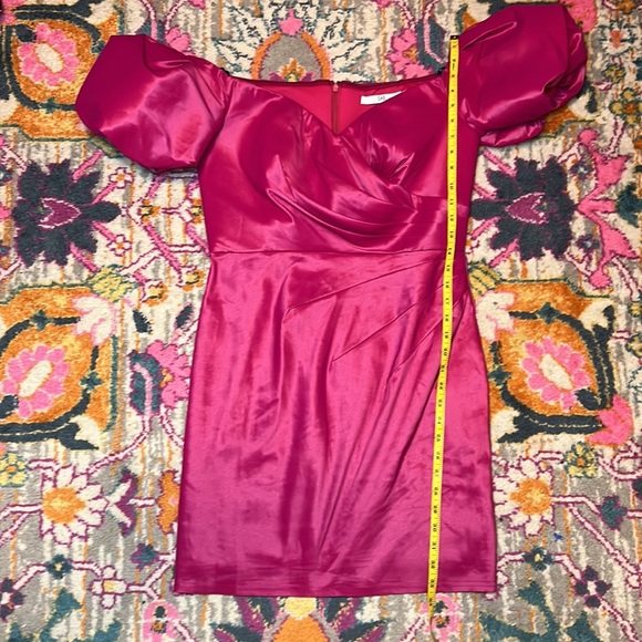 Tadashi Shoji Sho Sofie Off-shoulder Puff-sleeve Taffeta Dress New Size Medium - Picture 11 of 13